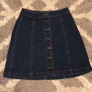 Button up denim skirt